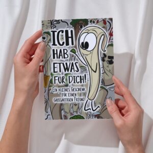 Geschenk Smoking Doodle super süße Gruß- und Geschenkkarte "Ich hab etwas für dich"