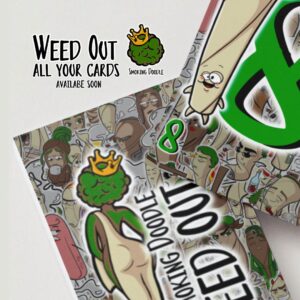 Smoking Doodle Spielkarten, Kartenspiel Weed Out