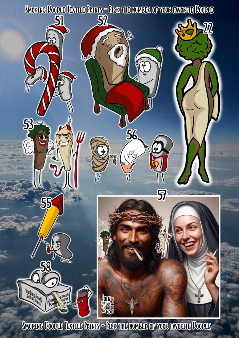 Smoking Doodle Shirt Prints, Textil Aufbügler